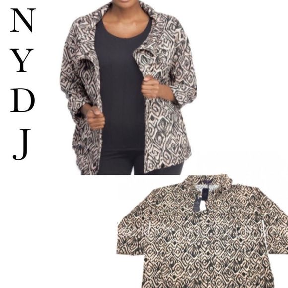 New NYDJ Diamond Wood Grain Athletic / Dress Water Resistant Wind Breaker Jacket - Picture 4 of 16